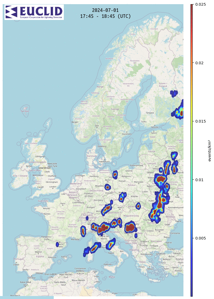 Meteociel - Observations météo des impacts de foudre en temps réel - Orages