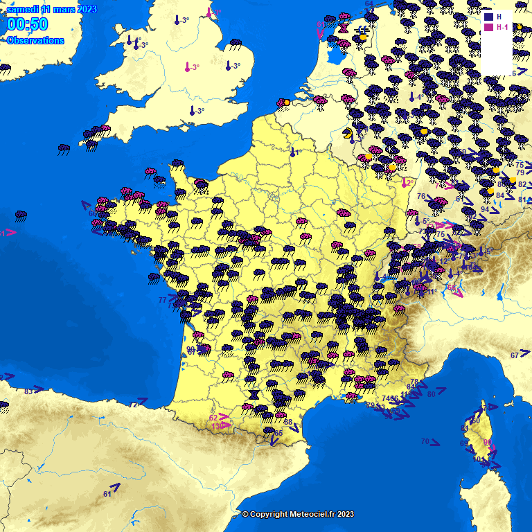 Meteociel - Observations météo en temps réel en France - France