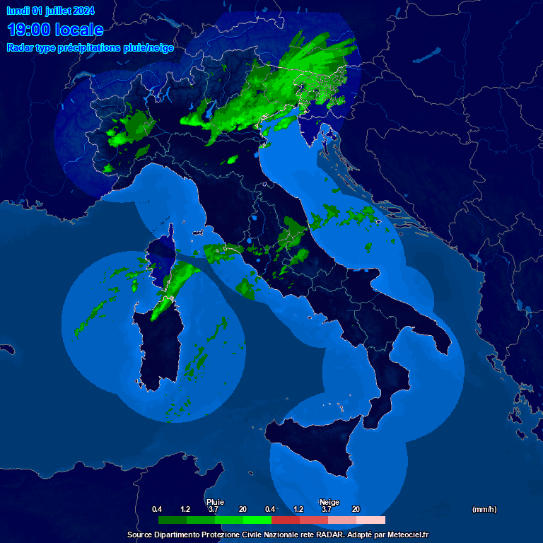 Radar Pioggia - Mappa pioggia in DIRETTA / Meteo Report SD