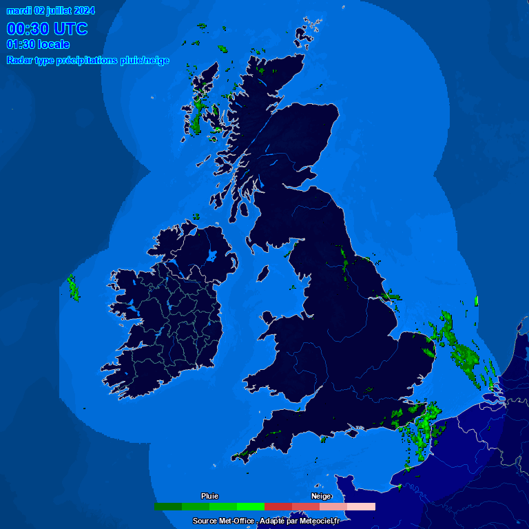 Meteociel.fr - Radar de précipitations pluie et neige - Royaume-Uni/Irlande