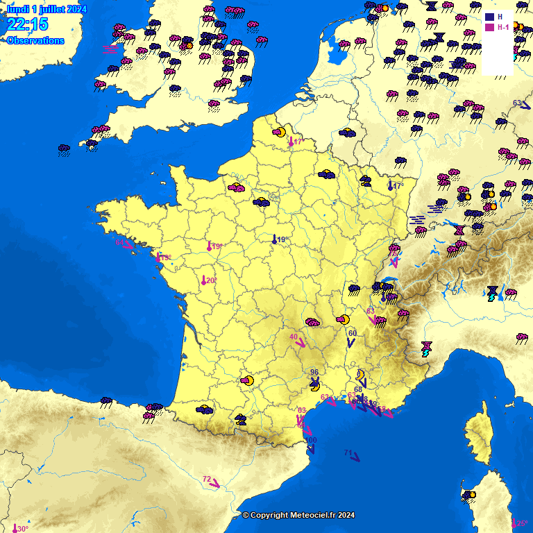 Meteociel - Observations météo en temps réel en France - France